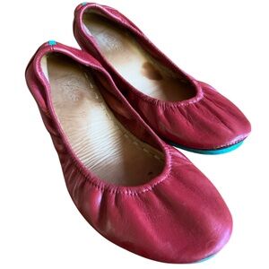 Tieks Women’s Red Leather Ballet Flats Size 10 Comfort Foldable GUC Shoes
